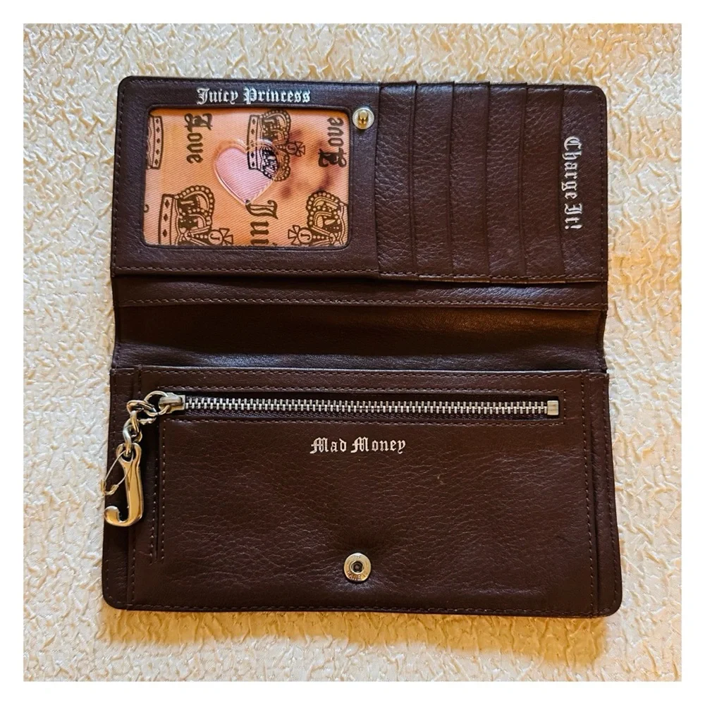 Vintage Juicy Couture Credit Card Wallet Y2K Pink Brown - Picture 4 of 9